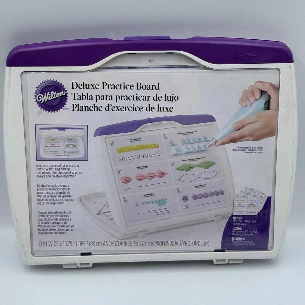 Wilton Deluxe Practice Board Cake Decorating Tool Set with Practice Sheets
